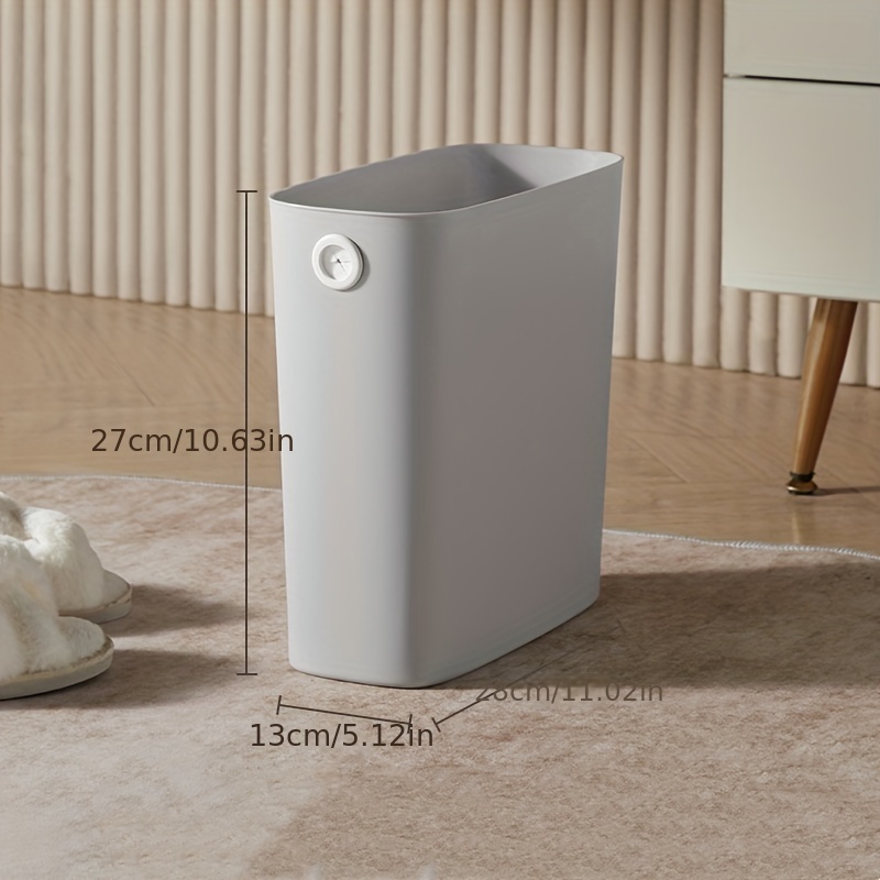 Toilet Trash Can Slim Plastic Trash Bin With Lid - Temu