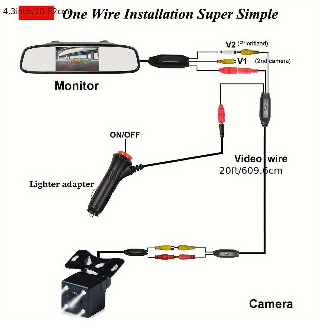 Wireless Backup Camera Kit Car Rear View Hd Parking System Night Vision+  Monitor Perfect For Car/suv/pickup/van - Make Parking Easier & Safer! - Temu