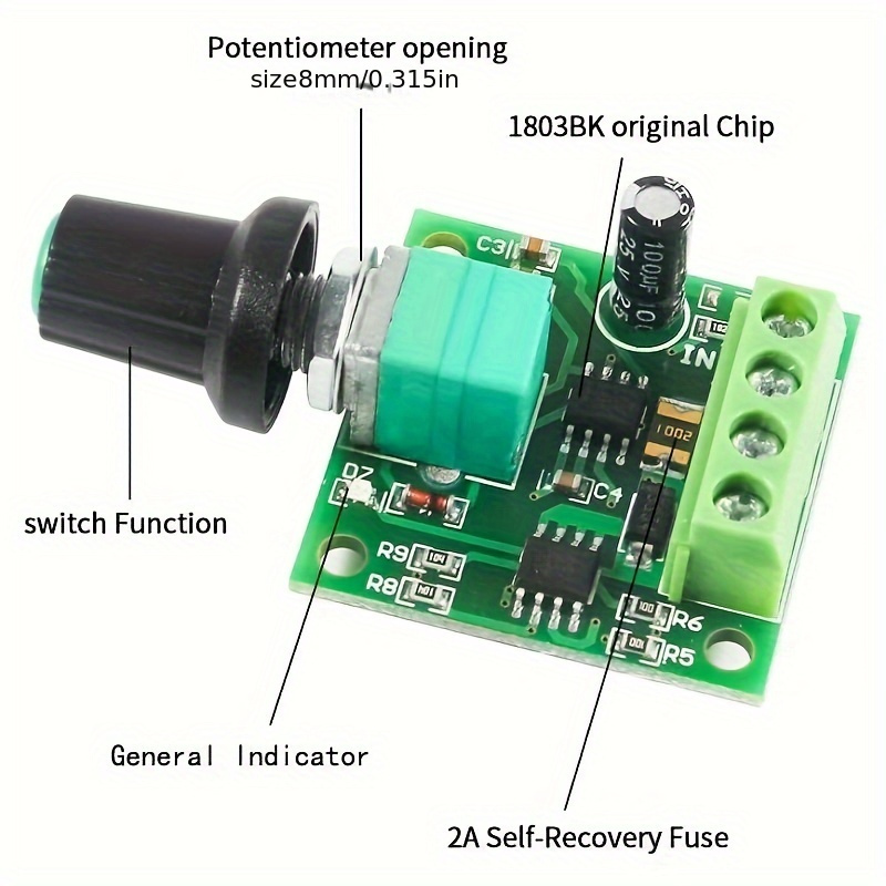 dc 1 8v 3v 5v 6v 12v 2a 1803bk pwm motor speed controller low voltage motor speed regulator switch pwm adjustable drive module details 5