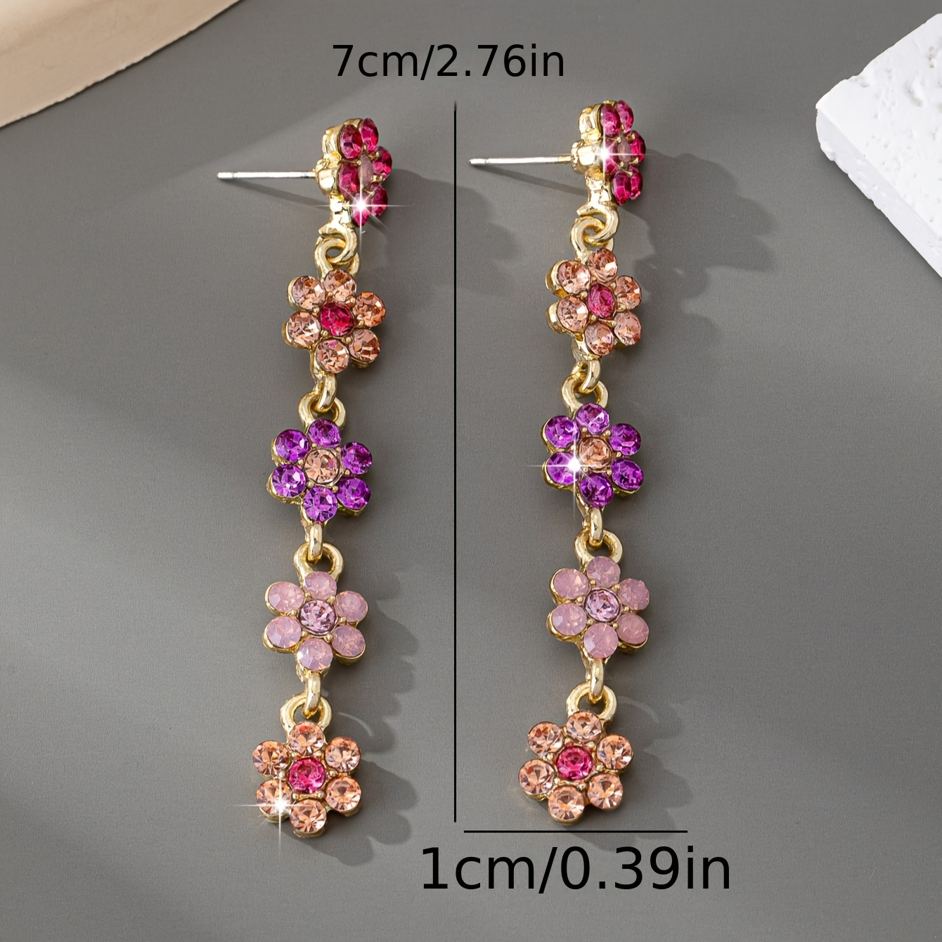 Light Luxury Rhinestone Trendy Women's Earrings, Elegant Style