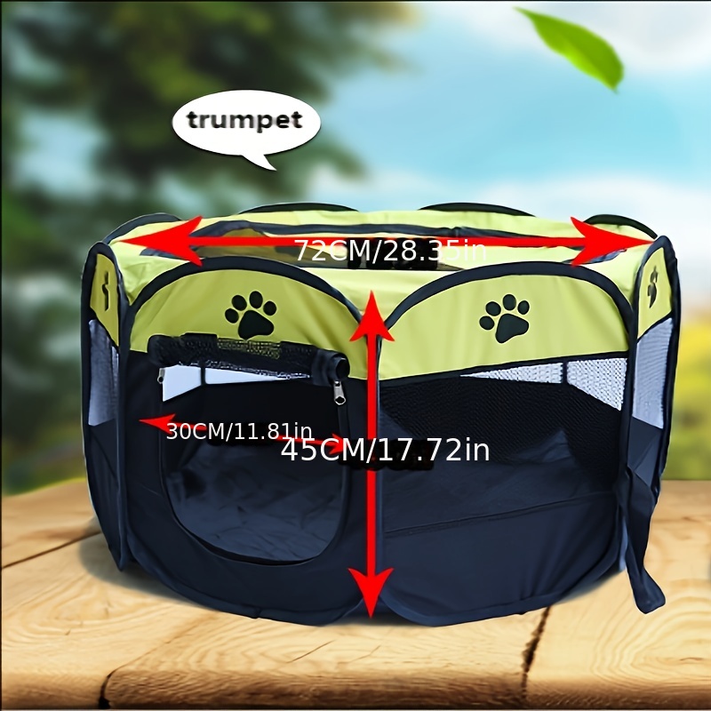 Portable Foldable Pet Playpen with Mesh Window