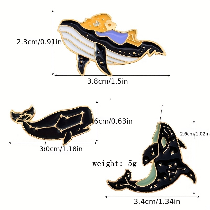 Cute Dolphin And Whale Pin Badge Set For Clothes Backpacks - Temu