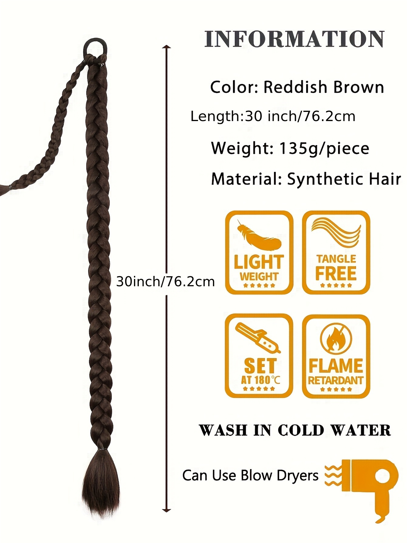 womens synthetic ponytail extensions basics   hair elastic band braids multiple lengths 18 26 30 inches versatile for   details 4