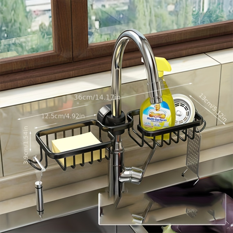 Golden Sponge Holder Kitchen Countertop Storage Basket Sink Drain