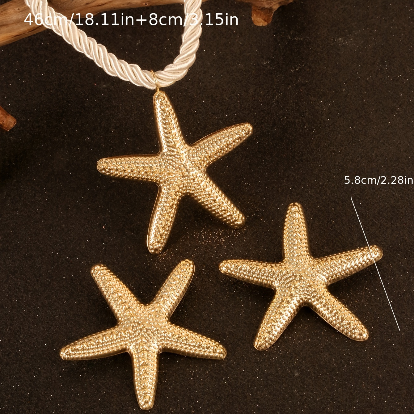 3pcs Ocean Style Party Set Starfish Earrings Necklace