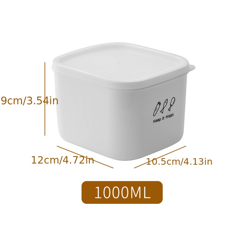 3pcs Plastic Sealed Heating Bento Lunch Box Refrigerator Fresh keeping Box