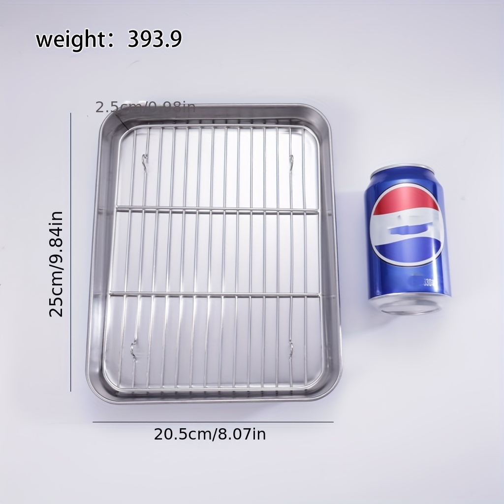 TEMU Set, Stainless Steel Sheet With Cooling Rack - For Grilling Meat And - 3 Available