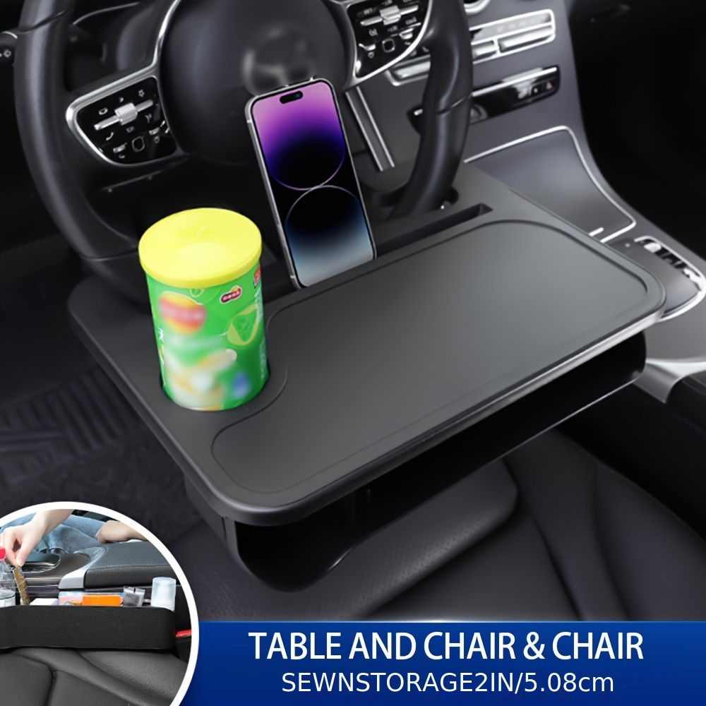 1pc Auto-Tablett für das Essen Einziehbare Auto-Tablett-Tische  360-Grad-Schwenk-Auto-Lebensmittel-Tablett mit Telefon-Schlitz und  Schwenkarm Auto-Tablett-Tisch Einstellbare T Man Jia