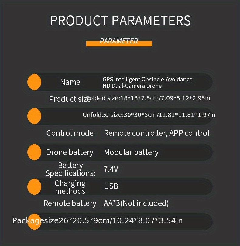 large obstacle avoidance drone hd dual cameras gps one key take off return app control auto return high low speed switching headless mode orbit flight gps owner tracking details 18