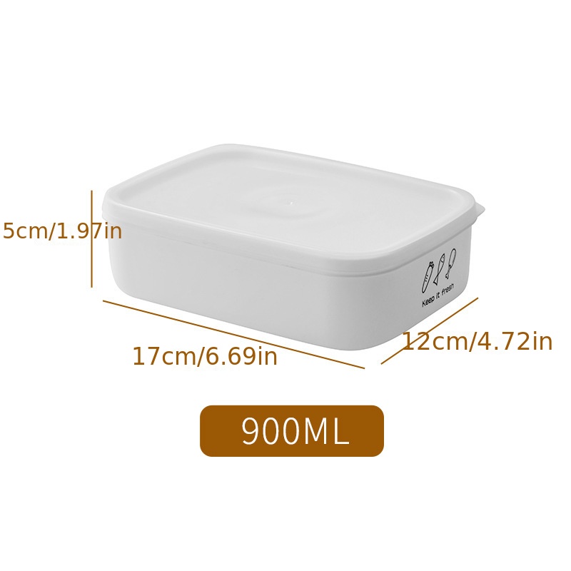 3pcs Plastic Sealed Heating Bento Lunch Box Refrigerator Fresh keeping Box