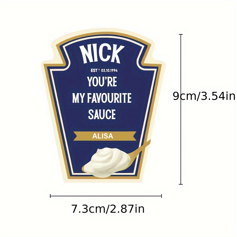 TEMU Personalized Mayonnaise Label Vinyl Sticker Funny Novelty Gift Birthday Customize Your Text Vinyl Sticker Funny Novelty Gift
