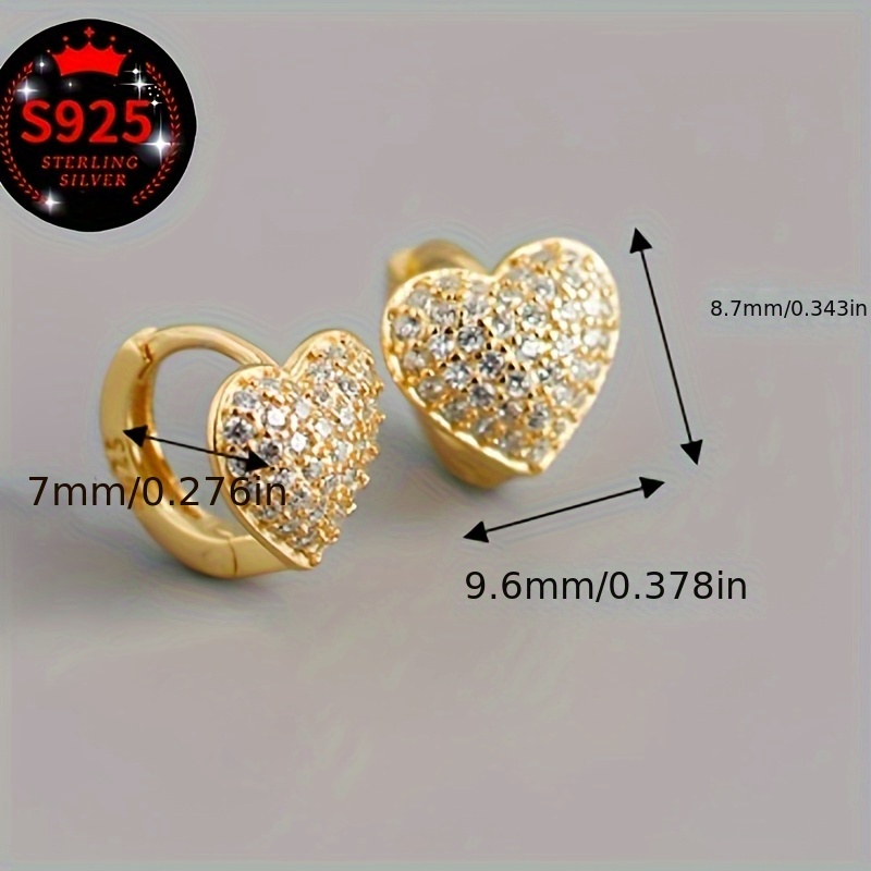 2pcs Studded Zirconia Heart Shaped Earrings with Packaging