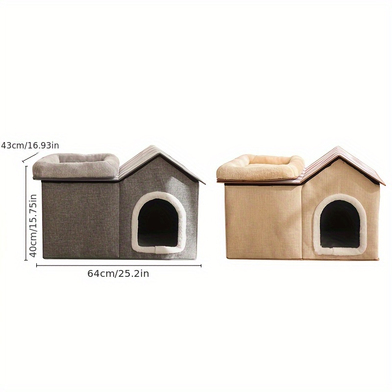 cat bed   universal pet house comfortable sleep cat villa foldable portable cat cottage Product details 7