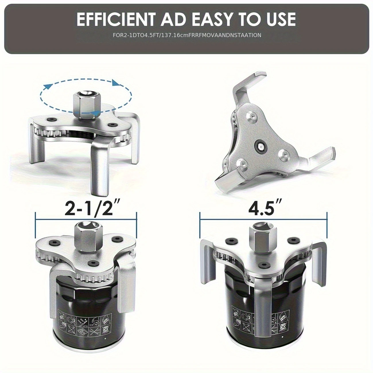 filter wrench adjustable from to 4 5 3 jaw oil filter removal tool set for cars trucks motorcycles details 9