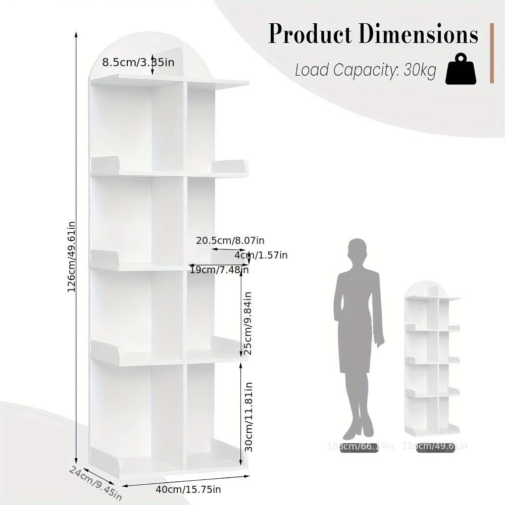 Image of 1pc Bookcase, Standing Storage Rack, Office Rack, Cd Rack, , 5 Layers 10 Shelves, Suitable For Living Room Bedroom Study Room, W40xh126xd24 Cm