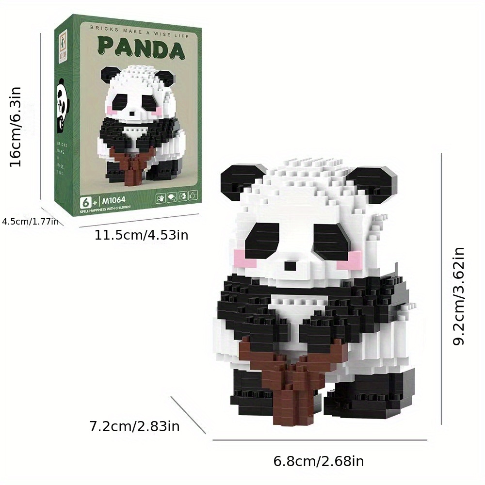 1set Cute Panda Shaped Building Block Toy Assembly Toy, Diy Puzzle Desk  Ornament, Gift