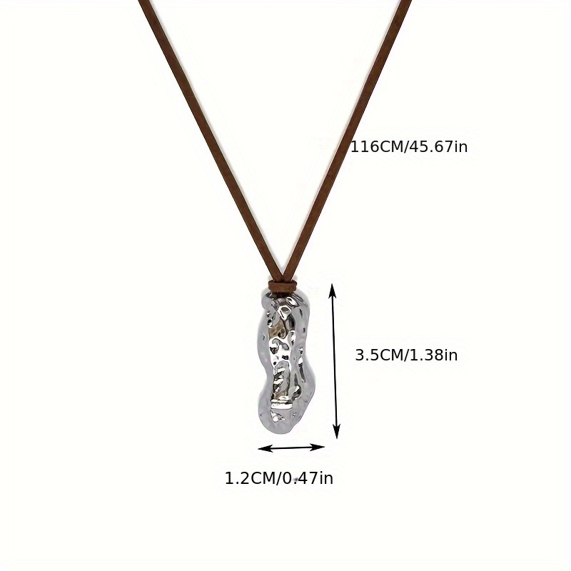 Silvery Good Luck Peanut Brown Drawstring Necklace