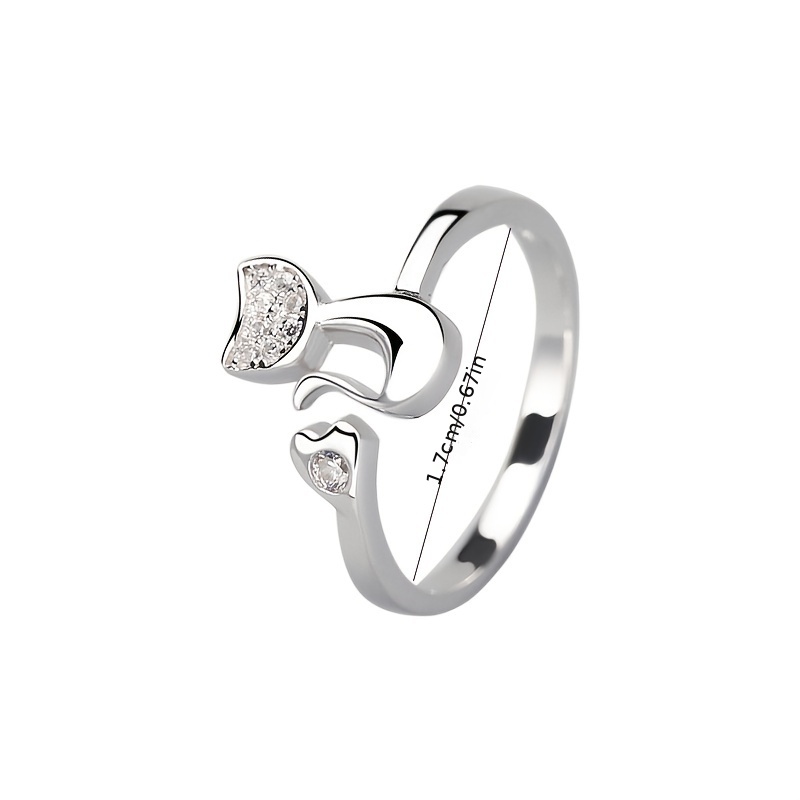 Cat Kitten Open Ring, 18K Plated