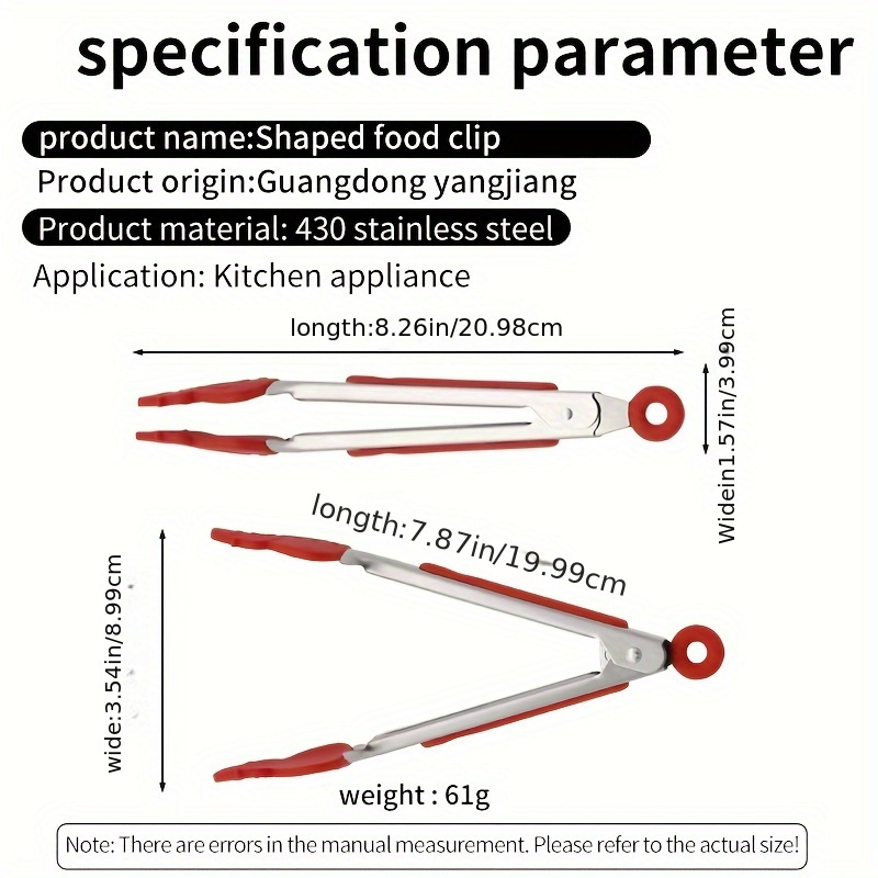 1pc stainless steel silicone food clip high temperature   suitable for barbecue and outdoor cooking cute christmas bread clip convenient clip details 2