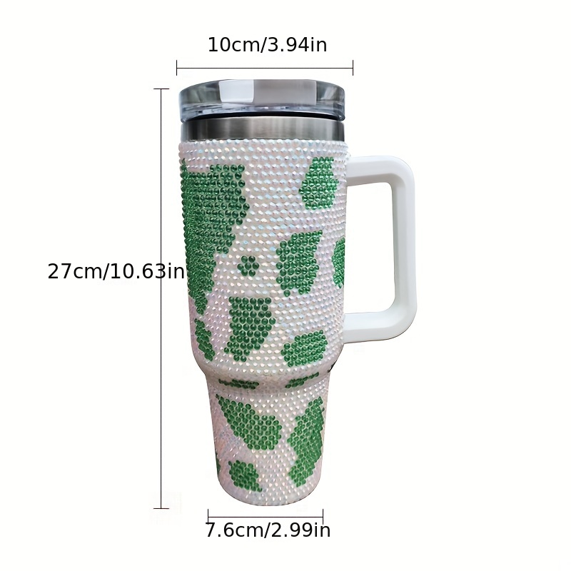 Cow Print Studded Tumbler With Lid And Straw, Stainless Steel Thermal Water  Bottle With Handle, Portable Drinking Cups, For Car, Home, Office, Summer  Drinkware, Travel Accessories, Birthday Gifts - Temu