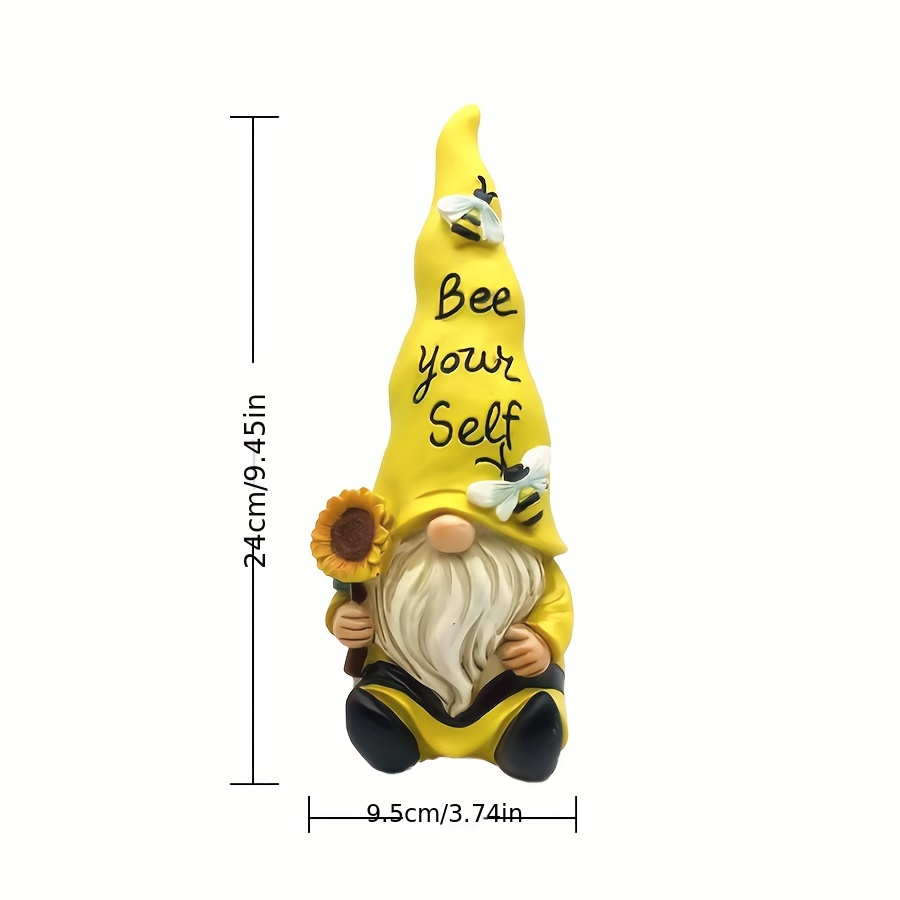 Image of Garden Gnome Statue - Resin Elf Figurine For Indoor & Outdoor Decor, Perfect For Home, Office, And Bookshelf Display
