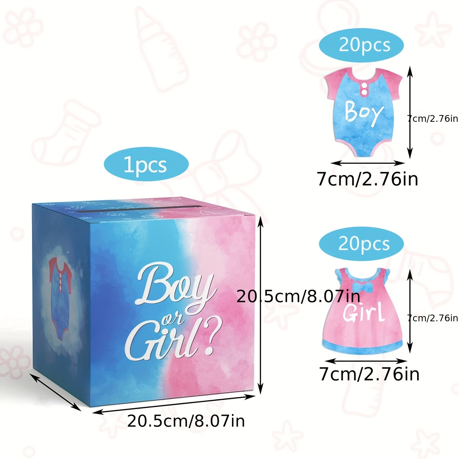 Gender Reveal Voting Box Cards Boy Girl Party Supplies - Temu