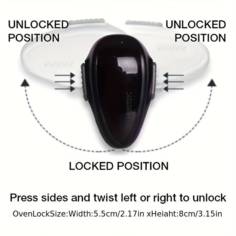 1pc Safety Oven Lock, Cabinet Door Latch, Drawer Childproof Lock, Phthalate-Free Plastic, Black & White, Prevents from Pinching Hands and Accessing Dangerous Areas