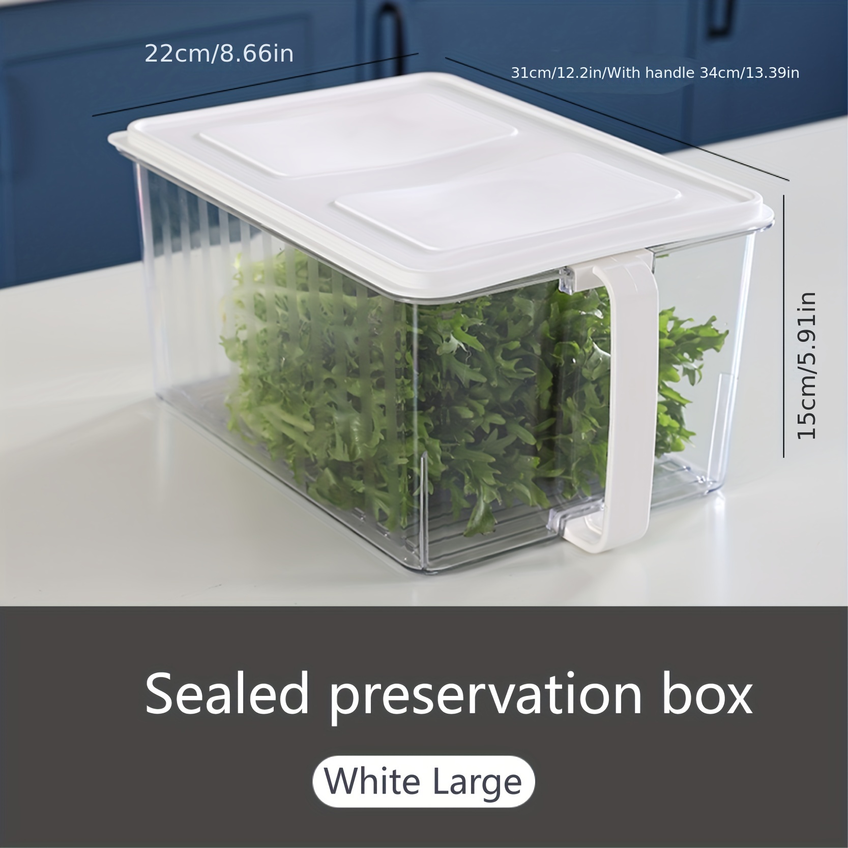 Large-capacity Kitchen Refrigerator Storage Box with Lid Handle