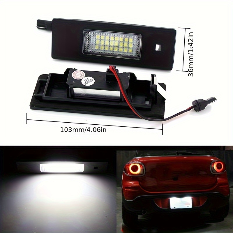  Luz para matrícula de coche, luz LED para matrícula, sin  errores, compatible con 1 serie 6 E81 E87 E87N E85 (Z4) E86 E63 E63N E64  (M6) E64N para BMW (paquete de 2)
