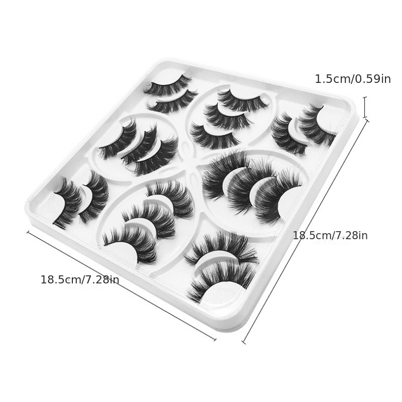 10 Pairs Natural 3D Fluffy False Eyelashes Thick Curling Easy Wear