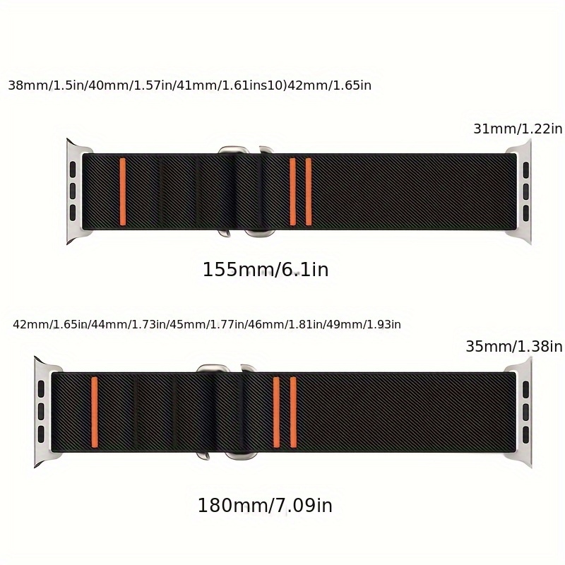 1pc Band/Strap Elastic Nylon Loop Strap Compatible with iWatch 38mm, 40mm, 41mm, 42mm, 44mm, 45mm, 46mm, 49mm Adjustable Woven Sport Band for iWatch Series 8/7/6/5/4/3/2/1/SE Unisex Watchband