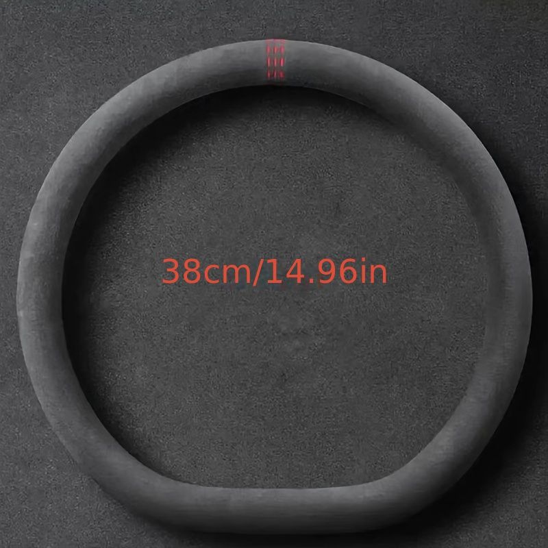 TEMU Steering Wheel Cover With Anti-slip D-shaped/round Design, Breathable And Sweat-absorbing, Pu Leather Handle Cover, Suitable For