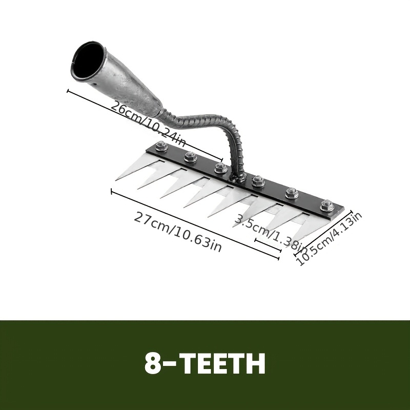 Rateau De Désherbage Multifonction Acier Manganèse - Outil Jardin Avec Manche Amovible