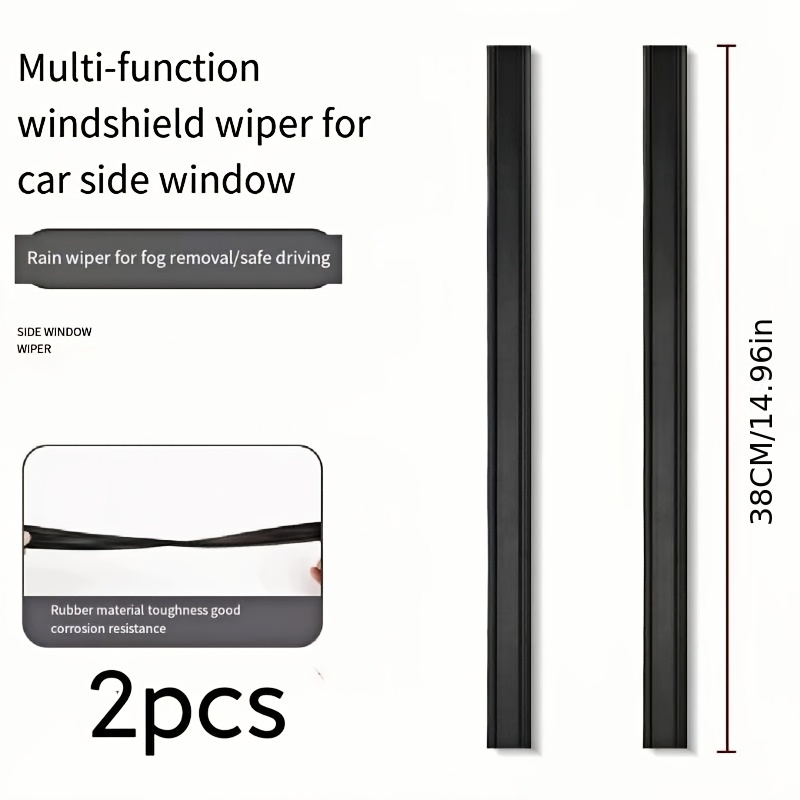 

2-pack Universal Car Side Window Wiper, Rain & Fog Remover, Rubber Material, 14.96in Length, For