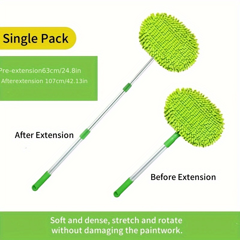 Extendable Car Wash Brush With An Extra-long Handle, 2-in-1 Snow Neil Fiber Car Wash Mop Cleaning Glove, Suitable For Cleaning Cars, Trucks, Off-road Vehicles, Rvs, And Household Items, Scratch-free