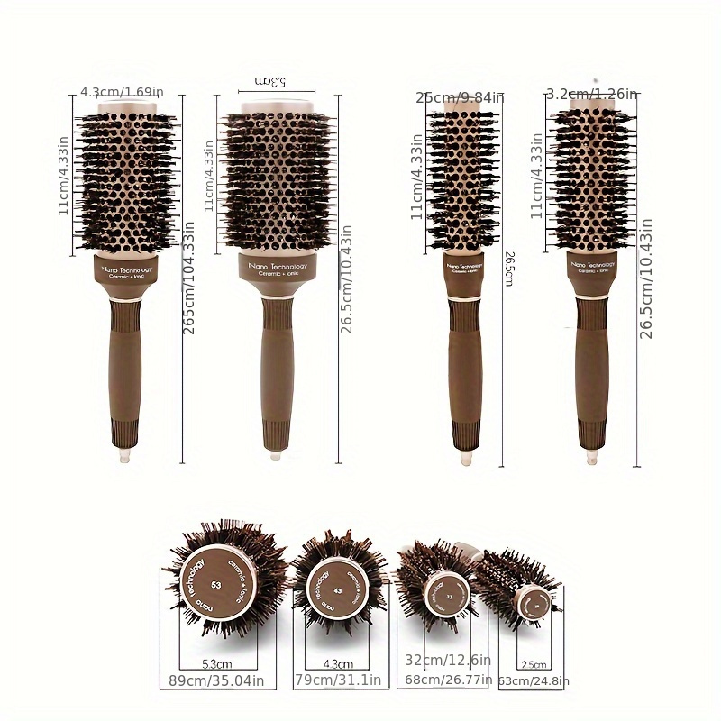 Aluminum Tube Bristle Ceramic Roller Comb Hairdressing Tools