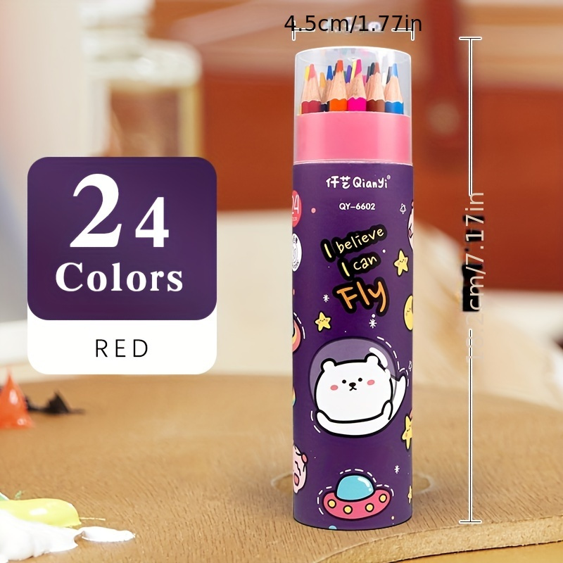 12 Colors Crayons Colored Pencils With Sharpener Kawaii Cute Girls Fi –  AOOKMIYA