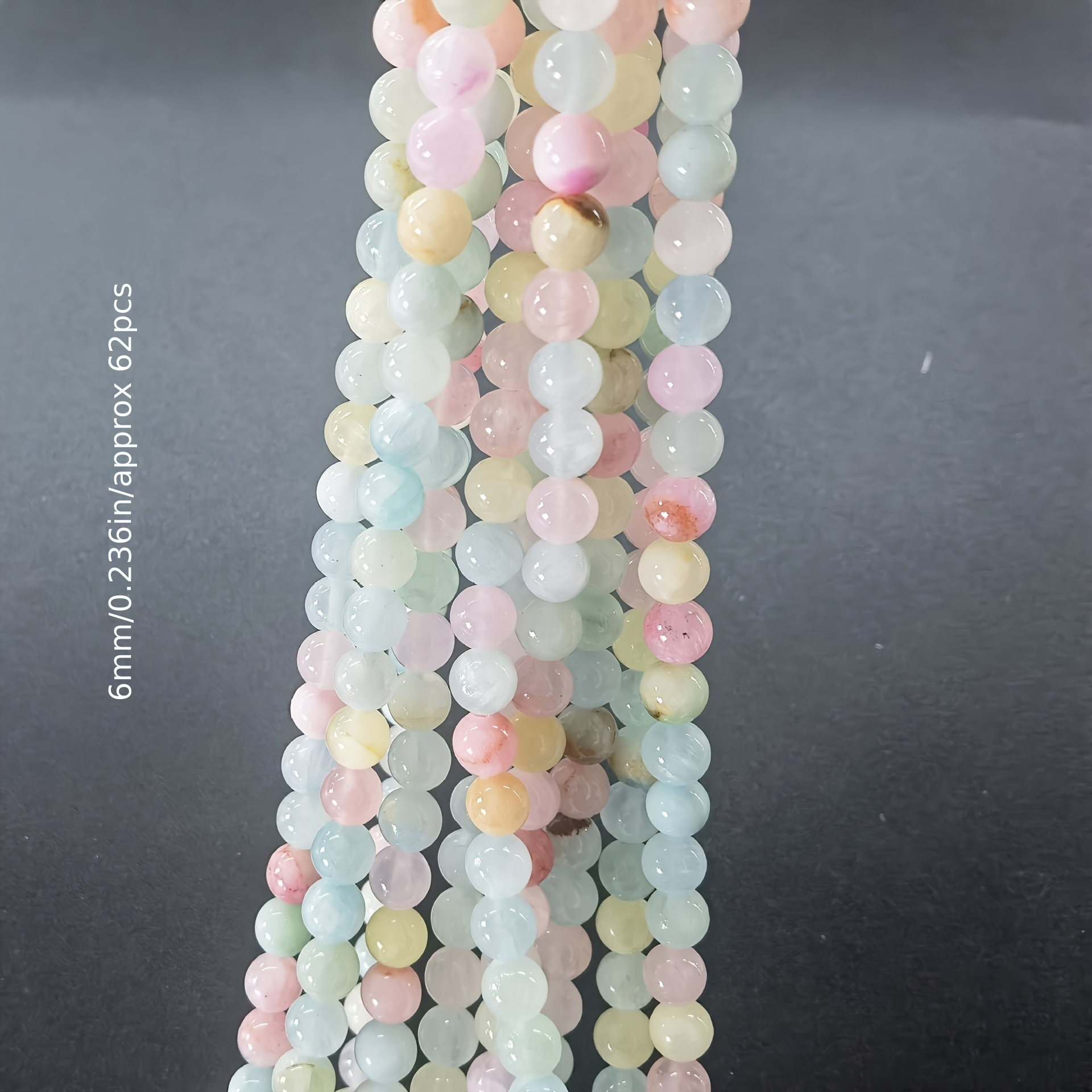 Image of 6-8-10mm Premium Colored Stone Beads Loose Beads - For Jewelry Making In Shapes, Perfect For Bracelets, Necklaces, Earrings, Anklets - Gift Bead Jewelry - Holiday Gift - 15 Inches
