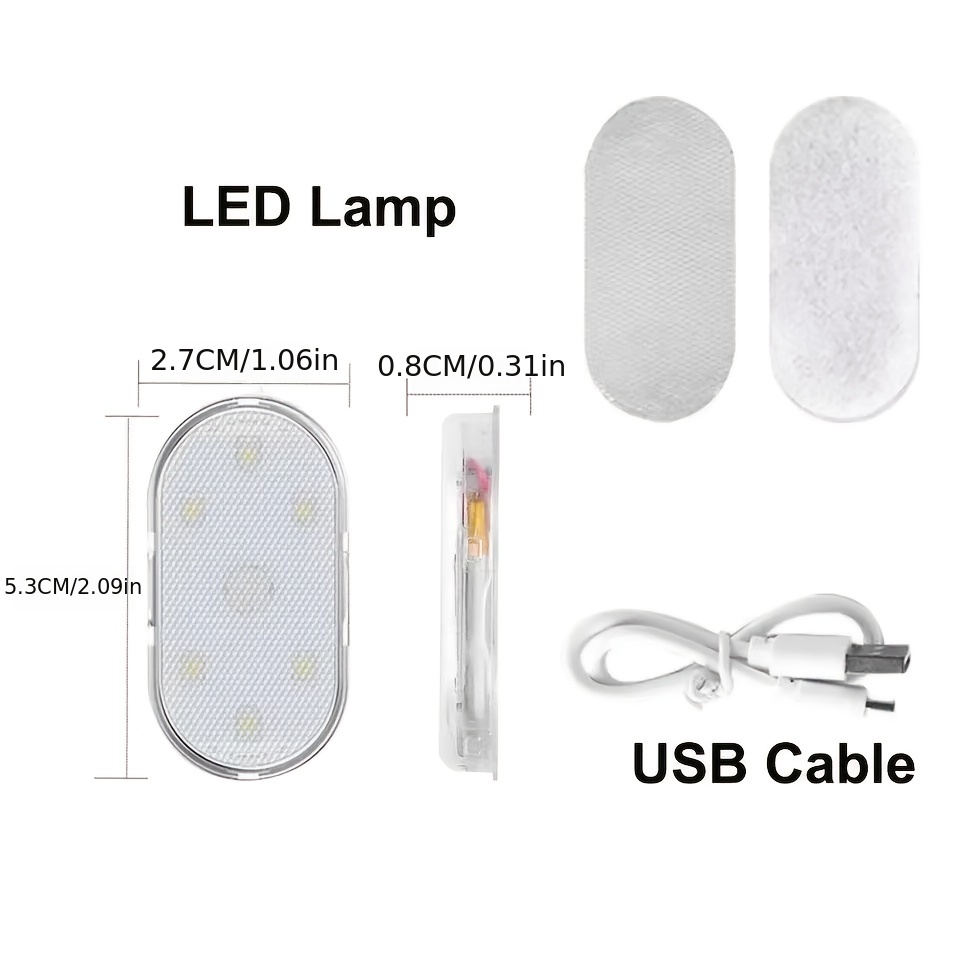 Luz Led Techo Coche Usb Portátil Redonda Universal - Temu