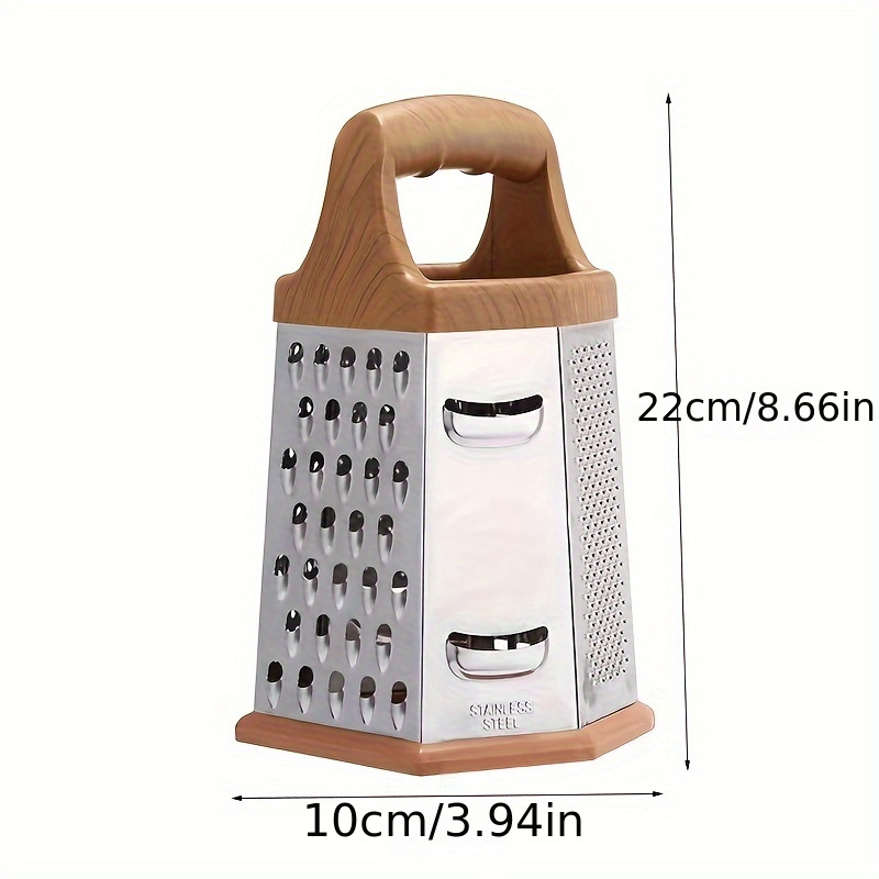  Kitchen Box Grater, Stainless Steel Cheese Grater - 6