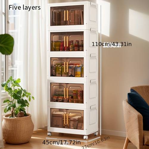 45cm front length 27cm side width household storage cabinet easy assembly living room storage cabinet snack cabinet foldable bookshelf file cabinet