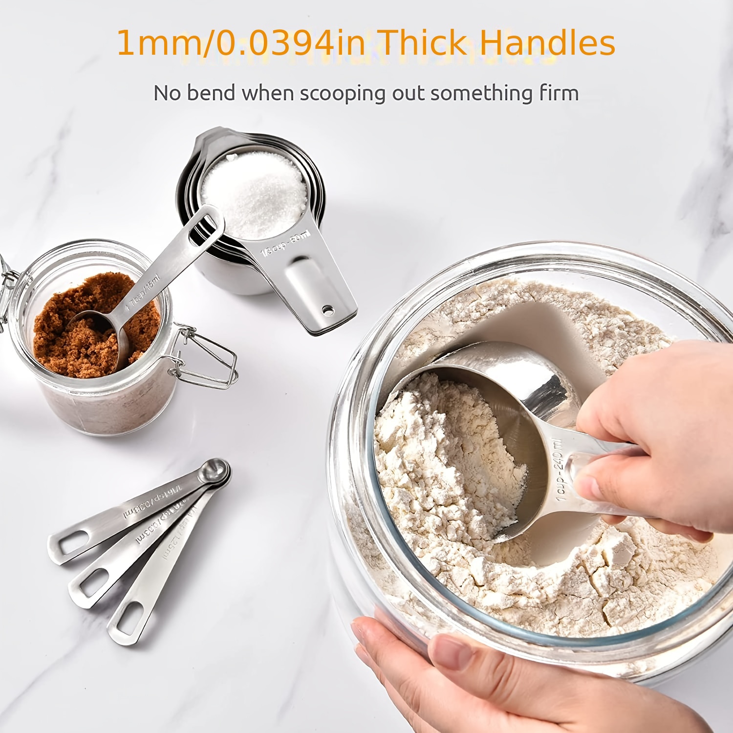 Measuring Cups 18/8 Stainless Steel Measuring Cups 1/8 Cup - Temu