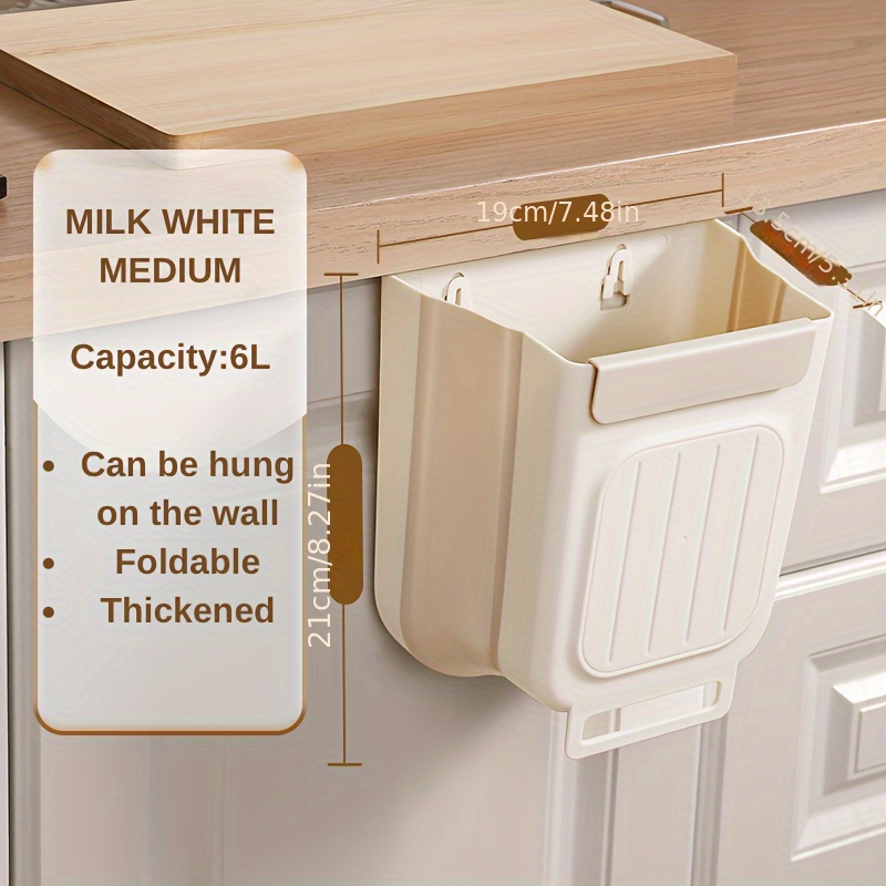 Foldable Kitchen Trash Wall Mounted Plastic Trash Bin Large Temu