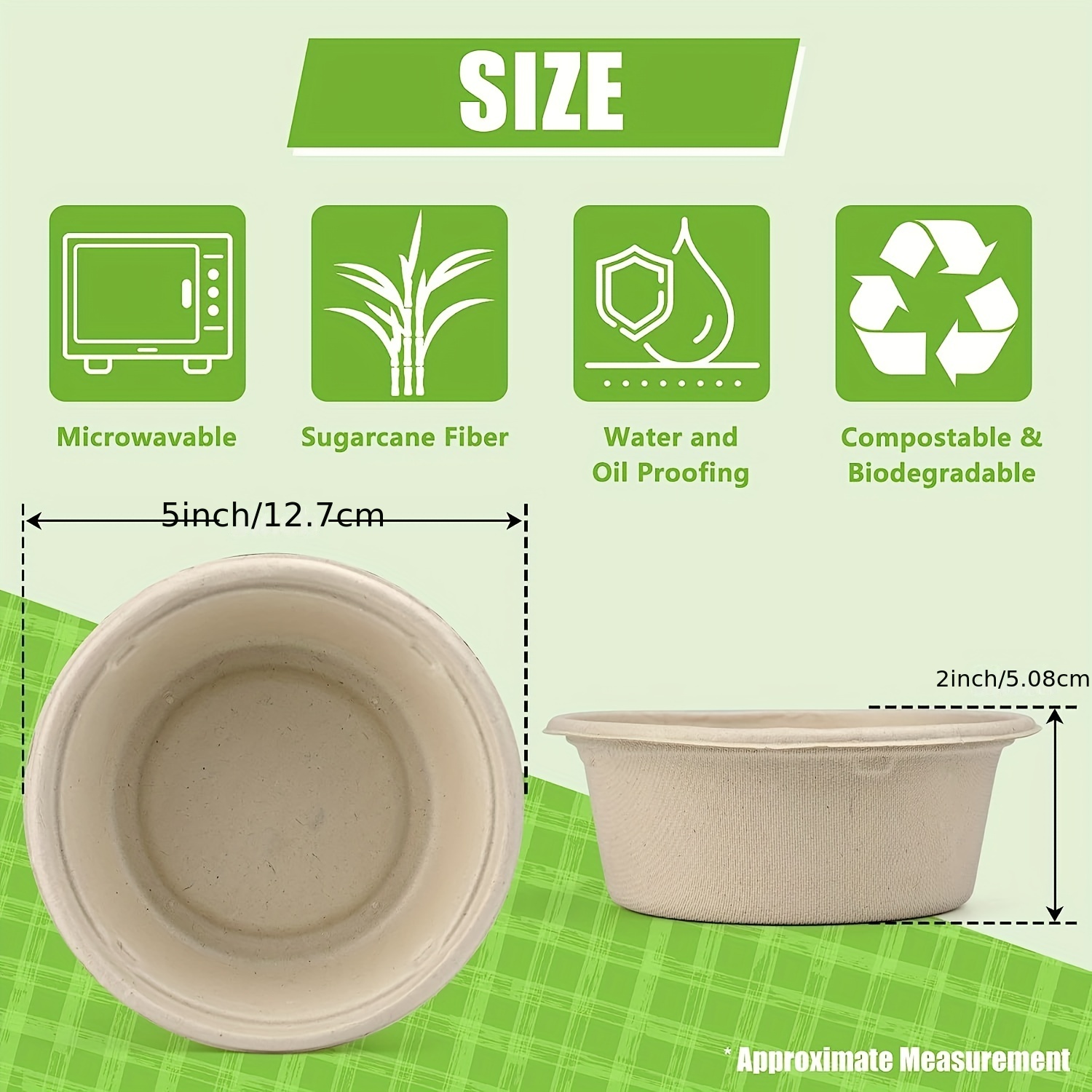 Paper Bowls 20 oz Heavy Duty, 100 Pack Disposable Soup Bowl, Eco-Friendly  Bowls Made Of White Sugarcane Perfect For Salad, Ice Cream, Desserts