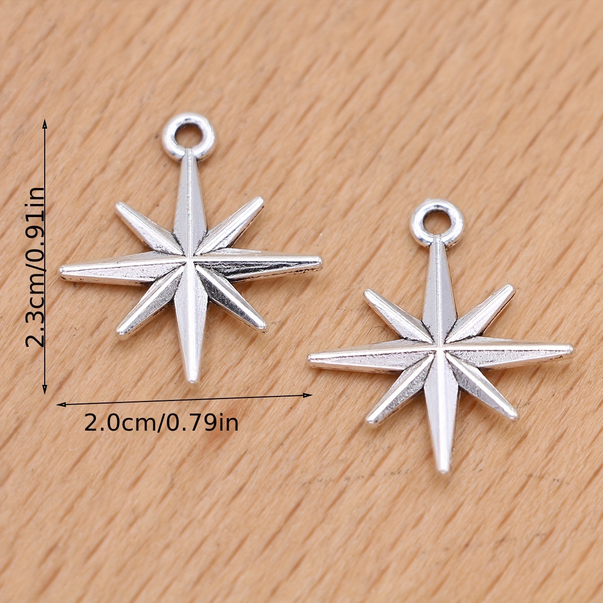 Silver Star Charms - Charms & Pendants - Jewelry Making - Craft