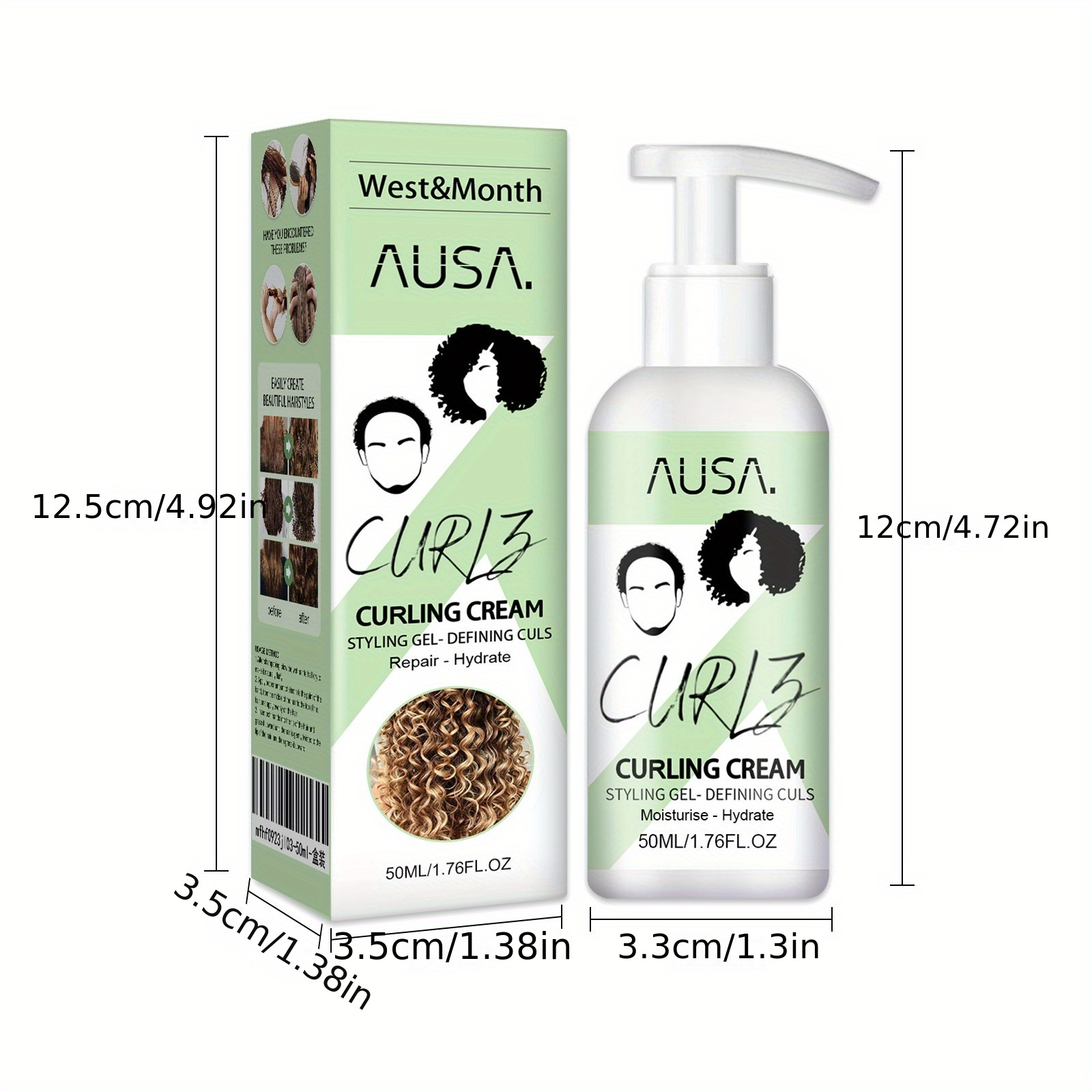 3 piece curly hair cream set moisturizing styling for all hair types frizz control volume boost
