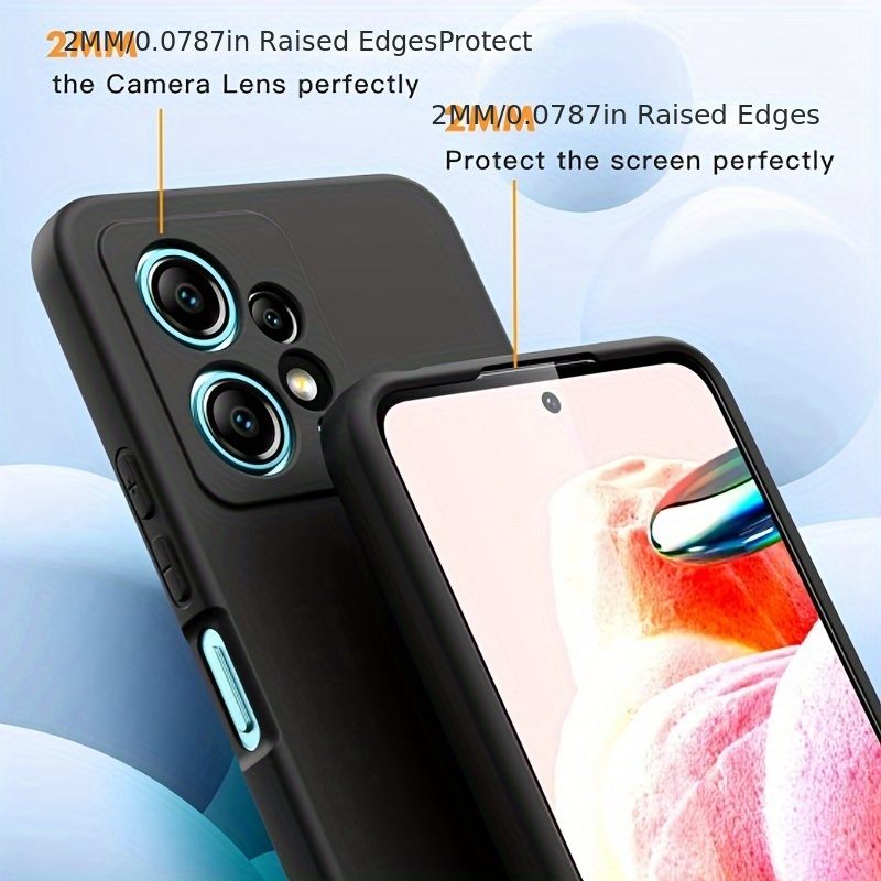 For Xiaomi Redmi 12 Case For Redmi 12 Cover Soft Liquid Silicone Plain  Rubber TPU Protector