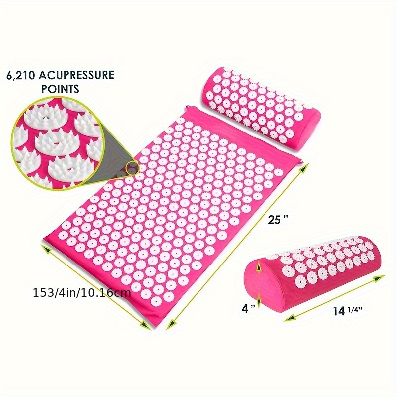 

3-piece Acupressure Massage Mat Set With Pillow & Storage Bag - Portable, No Batteries Required