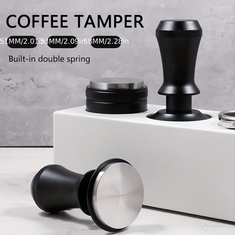 Calibrated Espresso Tamper Premium Barista Espresso Tamper With Calibrated  Spring Loaded, Coffee Tamper With Flat Stainless Steel Base Coffee Tools  Coffee Accessories Black Silvery - Temu