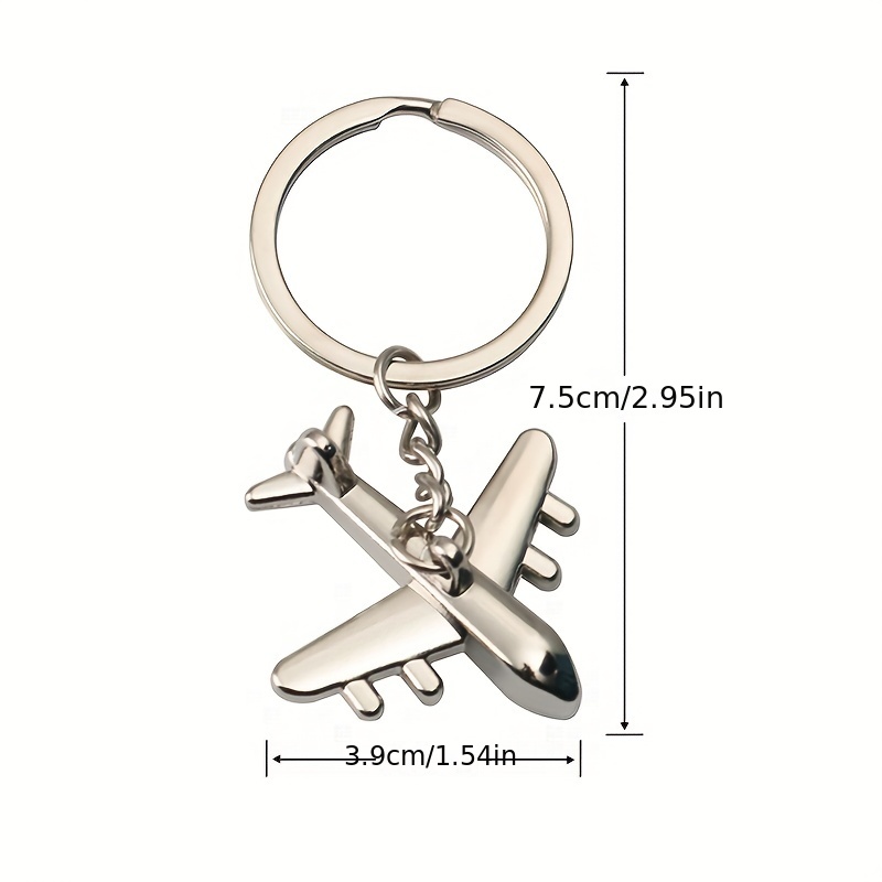 Creative Retro Airplane Metal Keychain Silvery Flight Shape Key Ring Bag  Ornament - Temu